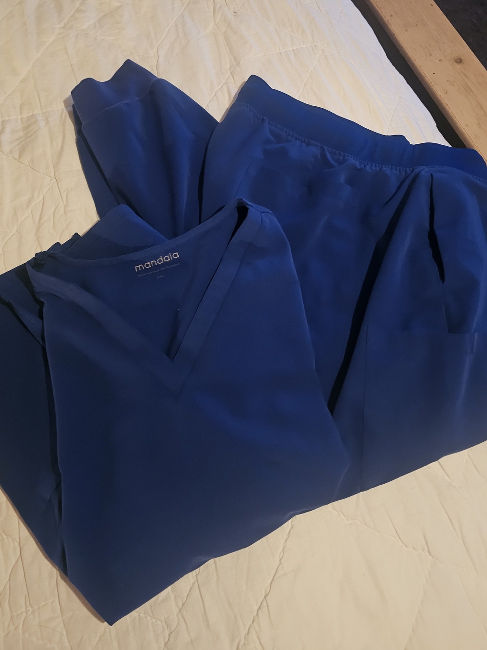 Mandala Blue Women's Scrub Set 2X